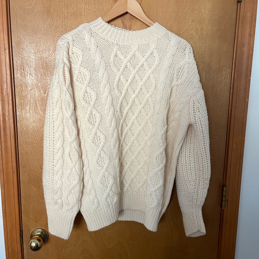 Sezane Ivory Knit Sweater